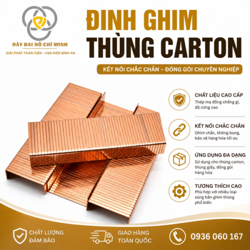 Đinh ghim thùng carton 3518 bằng thép mạ, thiết kế dạng chữ U, ghim chắc chắn và phù hợp sử dụng với súng bắn đinh 3518 để đóng thùng carton, bao bì và kiện hàng.