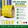 Dây đai nhựa PP in logo sắc nét, bền đẹp, hỗ trợ quảng bá thương hiệu hiệu quả trong quá trình vận chuyển hàng hóa.