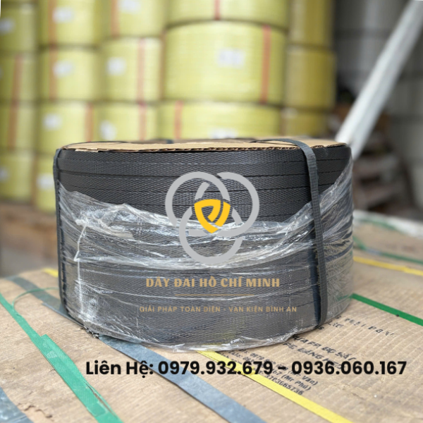 Hình ảnh thực cuộn dây đai màu đen 10kg giá rẻ