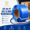 Dây đai PP bán tự động màu xanh dương chất lượng cao, chuyên dùng cho máy đóng đai bán tự động. Dây siết chặt chắc chắn, chạy máy ổn định, phù hợp đóng carton, thủy sản và nhiều ngành công nghiệp đóng gói.