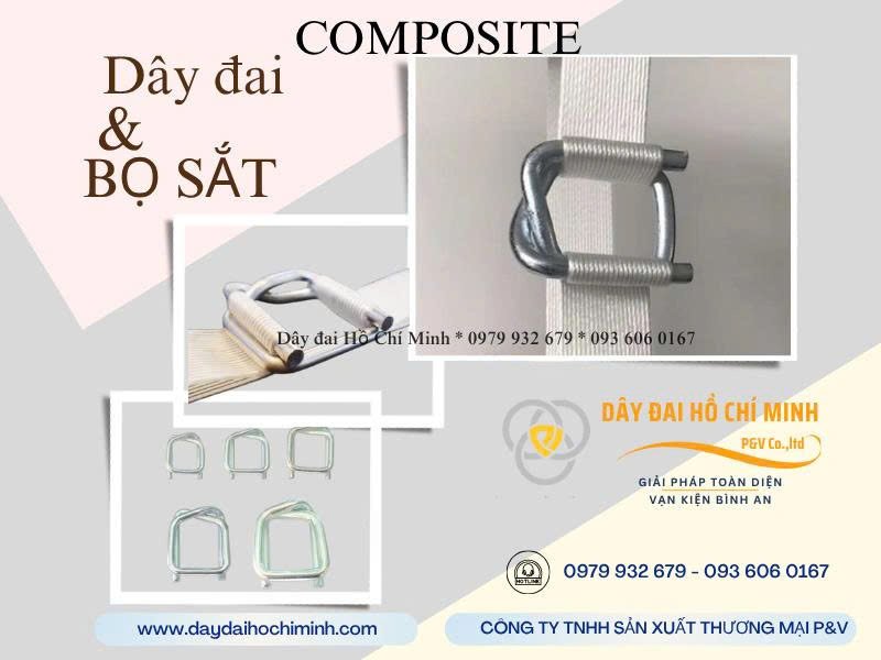 Dây đai Composite và bọ sắt Composite là giải pháp đóng đai hàng hóa chịu lực cao, an toàn, chống gỉ sét, phù hợp cho vận chuyển container, máy móc, thép và hàng xuất khẩu.
