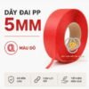 Dây đai PP 5mm màu đỏ bền chắc, chịu lực tốt, chuyên dùng đóng gói thùng carton, trái cây xuất khẩu, hàng hóa nhẹ với chi phí tiết kiệm.