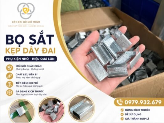 Bọ sắt kẹp dây đai PP, PET và thép chính hãng tại Dây Đai Hồ Chí Minh. Tìm hiểu đặc điểm, ứng dụng và cách lựa chọn khóa kẹp phù hợp cho từng loại dây đai đóng gói.