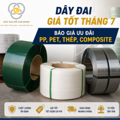 Cập nhật báo giá dây đai giá tốt tháng 7 với các dòng dây đai PP, PET, thép và Composite chất lượng cao. Giá cạnh tranh, giao hàng nhanh, tư vấn miễn phí tại Dây Đai Hồ Chí Minh.