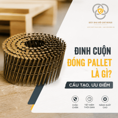 Đinh cuộn đóng pallet dùng cho súng bắn đinh khí nén trong sản xuất pallet gỗ và thùng gỗ công nghiệp.
