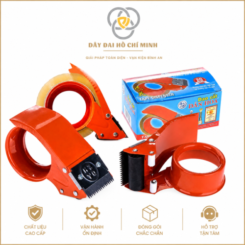 Dụng cụ cắt băng keo Dân Hoa thiết kế chắc chắn, dễ sử dụng, hỗ trợ dán và cắt nhanh khi đóng gói thùng carton, hàng hóa.