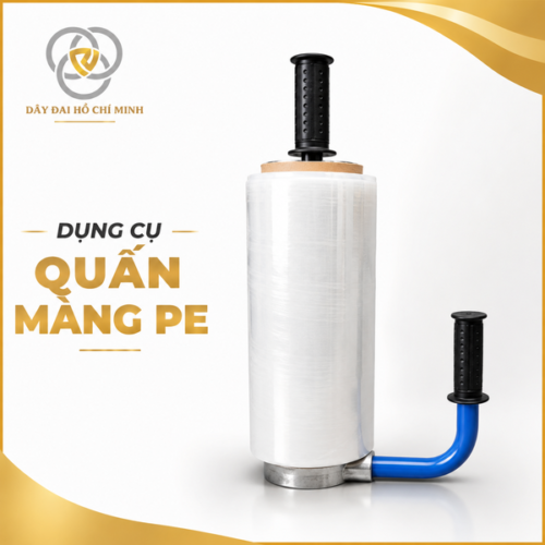 Dụng cụ quấn màng PE cầm tay tiện dụng, thiết kế chắc chắn, dễ thao tác. Giải pháp đóng gói giúp tiết kiệm thời gian và công sức khi quấn hàng.