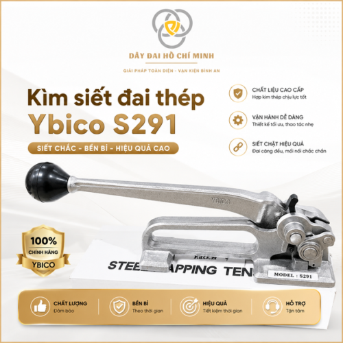 Kìm siết đai thép Ybico S291 là lựa chọn phù hợp cho nhu cầu đóng đai thép chuyên nghiệp. Thiết kế chắc chắn, cơ cấu siết hoạt động ổn định, hỗ trợ thao tác nhanh chóng và tạo lực siết hiệu quả.