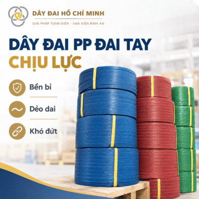 Dây đai PP đai tay chịu lực tốt, bền, dẻo, khó đứt, phù hợp đóng gói và cố định nhiều loại hàng hóa.