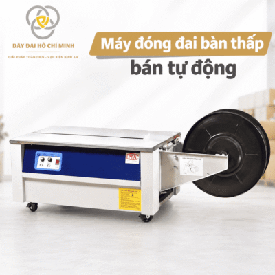 Máy đóng đai bàn thấp bán tự động sử dụng dây đai nhựa PP